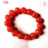 Red Agate Jade Beads Bracelet Handcarved Jade Bangle 14mm 20mm
