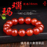 Red Agate Jade Beads Bracelet Handcarved Jade Bangle 14mm 20mm