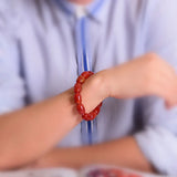 Red Agate Heart Sutra Bracelets for Couples