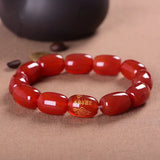 Red Agate Heart Sutra Bracelets for Couples