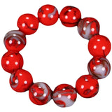 Red Chicken Blood Jade Round Beads Bracelet for Women Men Gift