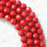 Red Coral Round Faceted 3-10mm Loose Spacer Beads 15 Inch