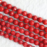 Red Coral Round Faceted 3-10mm Loose Spacer Beads 15 Inch