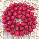 Red Coral Stone 6mm 8mm Round Faceted Beads DIY Jewelry Loose Beads B654