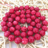 Red Coral Stone 6mm 8mm Round Faceted Beads DIY Jewelry Loose Beads B654