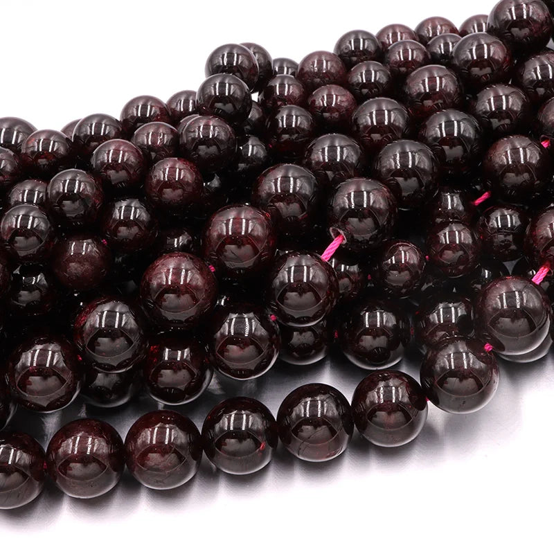 Red Garnet Round Beads for DIY Jewelry Making