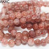 Red Rutile Quartz Bracelet Beads 9-9.8mm for Men Women
