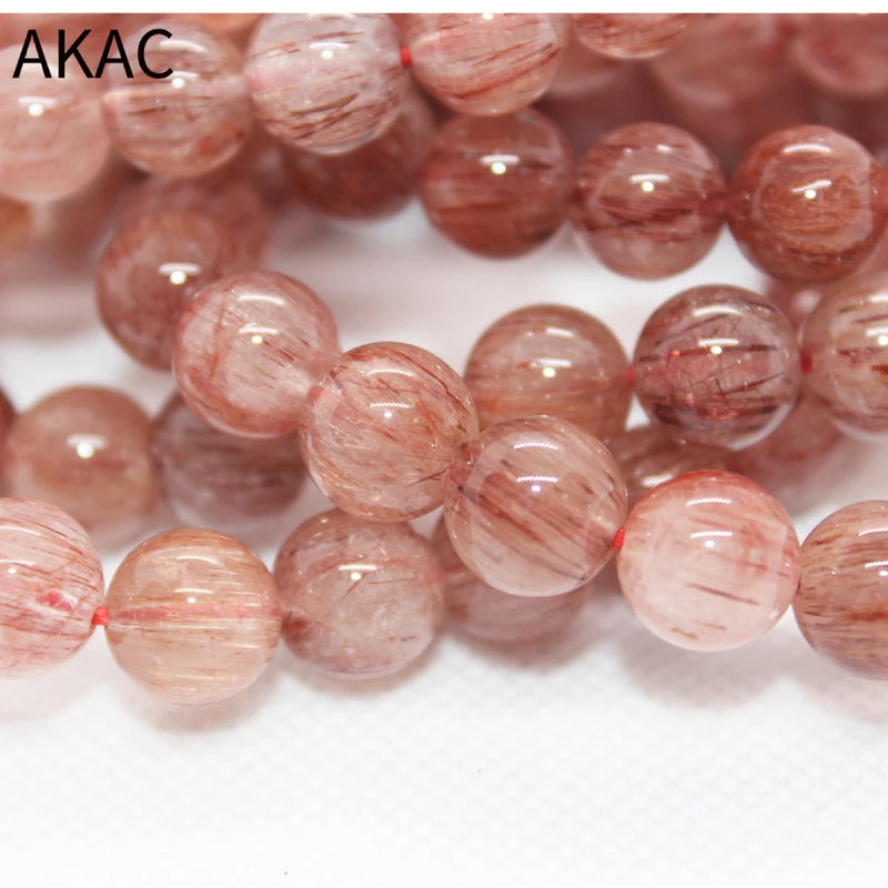 Red Rutile Quartz Bracelet Beads 9-9.8mm for Men Women