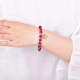 Red Tiger Diamond Stone Bracelet - 8MM Hand String