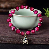 Red Tiger Diamond Stone Bracelet - 8MM Hand String