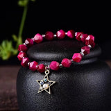Red Tiger Diamond Stone Bracelet - 8MM Hand String