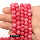 Natural Rhodolite Round Loose Beads DIY Bracelet Semi-Finished Jewelry
