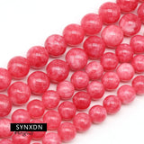 Natural Rhodolite Round Loose Beads DIY Bracelet Semi-Finished Jewelry