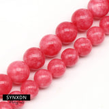 Natural Rhodolite Round Loose Beads DIY Bracelet Semi-Finished Jewelry