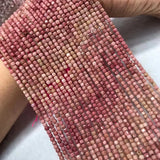 Faceted 3-3.5mm Rhodochrosite Cube Beads for Jewelry Making