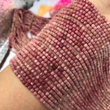 Faceted 3-3.5mm Rhodochrosite Cube Beads for Jewelry Making