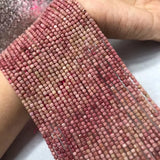 Faceted 3-3.5mm Rhodochrosite Cube Beads for Jewelry Making