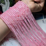 Rose Crystal Gemstone Beads 13*4mm Cylinder Spacer Beads