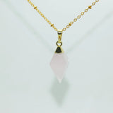 Rose Quartz Pyramid Healing Pendant for Women