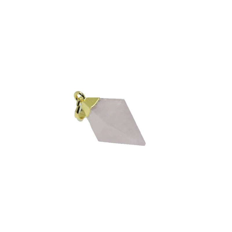 Rose Quartz Pyramid Healing Pendant for Women
