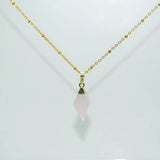 Rose Quartz Pyramid Healing Pendant for Women