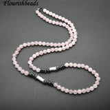 Rose Quartz Beaded Necklace Party Jewelry Gift
