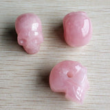 6pcs Natural Rose Quartz Skull Charm Pendants for DIY Jewelry Making