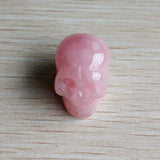 6pcs Natural Rose Quartz Skull Charm Pendants for DIY Jewelry Making