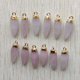 Rose Quartz Faceted Drop Pendants DIY Jewelry Making 12pcs