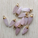 Rose Quartz Faceted Drop Pendants DIY Jewelry Making 12pcs
