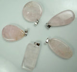 Rose Quartz Gem Stone for DIY Necklace Pendant Jewelry Making 10Pcs/lot