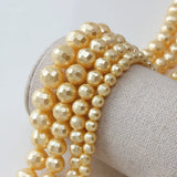 Round Cut Corner Goose Yellow Shell Beads DIY Loose Beads