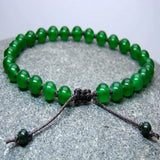Green Agate Jade Gemstone Beads Bracelet Seven Chakras Blessing
