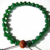 Green Agate Jade Gemstone Beads Bracelet Seven Chakras Blessing