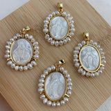 17mm Freshwater Pearl Charm Pendant for Jewelry Making