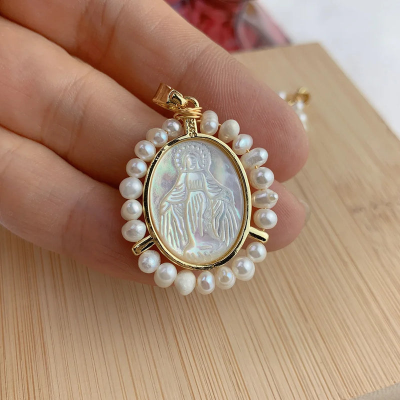 17mm Freshwater Pearl Charm Pendant for Jewelry Making