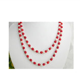Red Coral Freshwater Pearl Necklace 7-8MM Round Natural