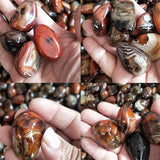 Natural Sardonyx Stripes Yuhua Stone Handle Pendant Necklace