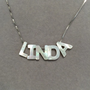 Sea Shell Alphabet Pendant Necklace 925 Sterling Silver Chain