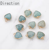 Turquoise Cut Peach Heart Plated Pendant DIY Jewelry Making Material
