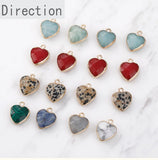 Turquoise Cut Peach Heart Plated Pendant DIY Jewelry Making Material