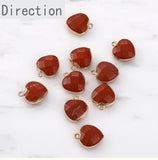 Turquoise Cut Peach Heart Plated Pendant DIY Jewelry Making Material