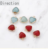 Turquoise Cut Peach Heart Plated Pendant DIY Jewelry Making Material