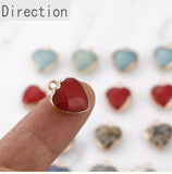 Turquoise Cut Peach Heart Plated Pendant DIY Jewelry Making Material