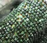 Seraphinite Faceted Cube Stone Bead for Jewelry Making