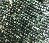 Seraphinite Faceted Cube Stone Bead for Jewelry Making