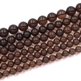 Smoky Quartz Stone Beads Round Loose Gemstone 15inches