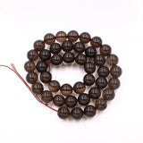 Smoky Quartz Stone Beads Round Loose Gemstone 15inches