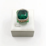 Green Snakeskin Druzy Bracelet Set - Snake Skin Ring Bridal Jewelry