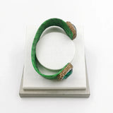 Green Snakeskin Druzy Bracelet Set - Snake Skin Ring Bridal Jewelry